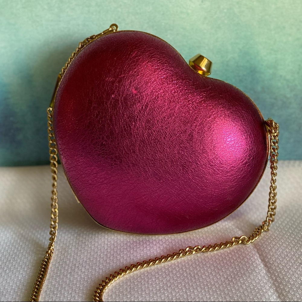 Pink w/ Gold Michael Kors Heart Crossbody Bag